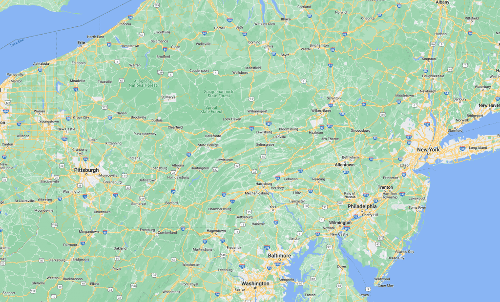 Pennsylvania Map Screenshot